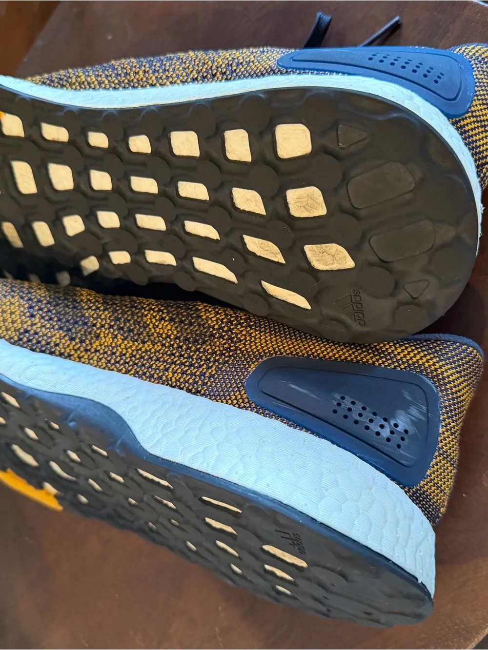 Adidas PureBoost DPR Tactile Yellow & Navy Men's Size 13 Running Shoes Sneakers
